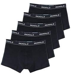 ROYALZ Herren Boxershorts L schwarz Men 5er Set klassisch Unterhosen Nahtlos für Sport und Freizeit, 5 Pack (95% Baumwolle / 5% Elasthan) von ROYALZ