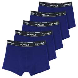 ROYALZ Herren Boxershorts Men 5er Set klassisch Unterhosen Nahtlos für Sport und Freizeit, 5 Pack (95% Baumwolle / 5% Elasthan), Farbe:Blau, Größe:M von ROYALZ