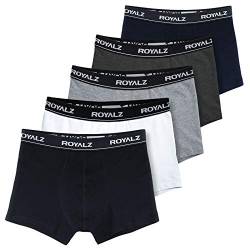 ROYALZ Herren Boxershorts Men 5er Set klassisch Unterhosen Nahtlos für Sport und Freizeit, 5 Pack (95% Baumwolle / 5% Elasthan), Farbe:Set 012 (5er Pack - Mehrfarbig), Größe:M von ROYALZ