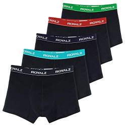 ROYALZ Herren Boxershorts Men 5er Set klassisch Unterhosen Nahtlos für Sport und Freizeit, 5 Pack (95% Baumwolle / 5% Elasthan), Farbe:Set 013 (5er Pack - Mehrfarbig), Größe:L von ROYALZ