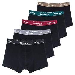 ROYALZ Herren Boxershorts Men 5er Set klassisch Unterhosen Nahtlos für Sport und Freizeit, 5 Pack (95% Baumwolle / 5% Elasthan), Farbe:Set 033 (5er Pack - Mehrfarbig), Größe:L von ROYALZ