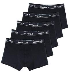 ROYALZ Herren Boxershorts XL schwarz Men 5er Set klassisch Unterhosen Nahtlos für Sport und Freizeit, 5 Pack (95% Baumwolle / 5% Elasthan) von ROYALZ