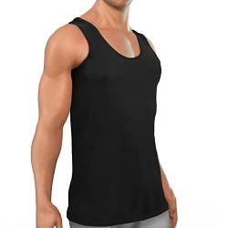 ROYALZ Unterhemd Herren Schwarz 5er Pack Größe L Klassisch Tank Top Männer lang Baumwoll-unter-Shirt 5er Set von ROYALZ