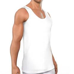 ROYALZ Unterhemd Herren Weiß 5er Pack Größe L Klassisch Tank Top Männer lang Baumwoll-unter-Shirt 5er Set von ROYALZ