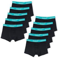 ROYALZ Unterhosen Herren Boxershorts Men 10er Pack klassisch für Sport und Freizeit, 10er Pack (95% Baumwolle / 5% Elasthan), Größe:L, Farbe:10 x Schwarz/Bund - Blau von ROYALZ