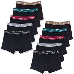 ROYALZ Unterhosen Herren Boxershorts Men 10er Pack klassisch für Sport und Freizeit, 10er Pack (95% Baumwolle / 5% Elasthan), Größe:L, Farbe:Set 028 (10er Pack - Mehrfarbig) von ROYALZ