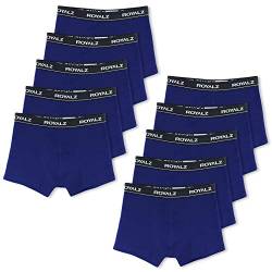 ROYALZ Unterhosen Herren Boxershorts Men 10er Pack klassisch für Sport und Freizeit, 10er Pack (95% Baumwolle / 5% Elasthan), Größe:M, Farbe:10 x Blau von ROYALZ