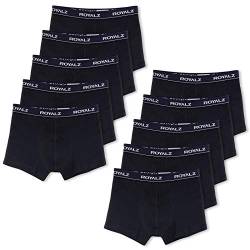 ROYALZ Unterhosen Herren Boxershorts Men 10er Pack klassisch für Sport und Freizeit, 10er Pack (95% Baumwolle / 5% Elasthan), Größe:M, Farbe:10 x Schwarz/Bund - Dunkelblau von ROYALZ