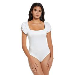 RPAEOY Damen Body Kurzarm Quadratischer Ausschnitt Elegant Bodysuit Einteilig Jumpsuit Leotard Tops Kausal Sommer Oberteil Silm Fit Tee Shirt Unterziehbody Weiß M von RPAEOY