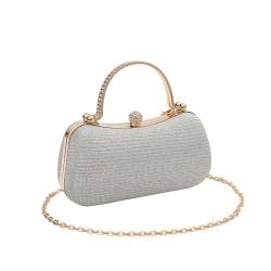 RPAEOY Damen Clutch Glitzer Abendtasche Hartschale Modische Handtasche Crossbody Klein Handtasche Für Hochzeit Party Bankett Feiertage Brauttasche Silber von RPAEOY