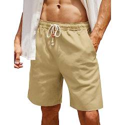 RPAEOY Kurze Hosen Herren Cargo Shorts mit Kordelzug Taschen Baumwolle Slim-Fit Herrenshorts Sportshorts Jogger Männer Sommer Bermuda Short (Chino,L) von RPAEOY