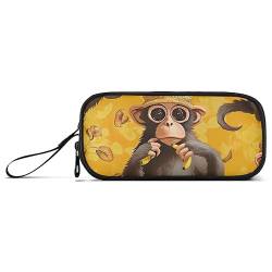 RPLIFE Federmäppchen Affen mit gelber Banane, großes Fassungsvermögen, klassisches Federmäppchen von RPLIFE