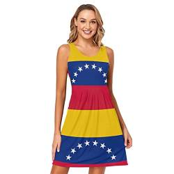 RPLIFE Flagge Venezuela Basic Ärmelloses Kleid Kurzes ärmelloses Kleid für Frauen Sommerkleid 2023, Flagge Venezuela, Mittel von RPLIFE