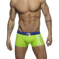 RQPYQF Badehose Herren Kurz Badeslip Eng Klassisch Badeshorts mit Tunnelzug Badehose Badeslip Sommer Kurze Badehose Slip Bikini Bottom YK15 (Grün, XXL) von RQPYQF