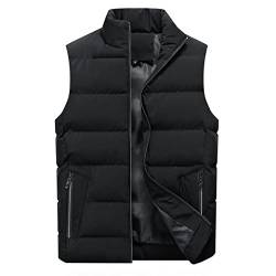 RQPYQF Herren Winter Steppweste mit Stehkragen Wärme Dicke Ärmellose Bodywarmer Slim Outdoorjacke (Schwarz, 4XL) von RQPYQF