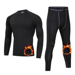 RQPYQF Thermo Unterwäsche Set, Funktionswäsche Herren Skiunterwäsche Winter Thermowäsche Set Thermo-Unterwäsche Unterhemd + Unterhose (Stil#2, 3XL) von RQPYQF