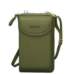 RRANCharltu Crossbody Tasche Handytasche Brieftasche Damen Umhängetasche Geldbörse mit Credit Card Slots für Frauen (Grün) von RRANCharltu