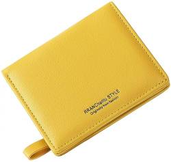 RRANCharltu Geldbörse Damen klein Leder Kleines Portemonnaie Mini Kurzer Damen Geldbeutel mit Zipper Münzfach Brieftasche, Gelb von RRANCharltu