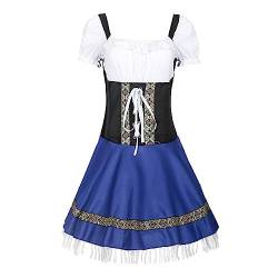 RRGEAR Damen Dirndl Oktoberfest Trachtenkleid Dirndl Kleidung für Oktoberfest 3tlg Kleid, Bluse, Schürze Trachten Tshirt Damen Dirndl Bluse Schwarze Spitze von RRGEAR