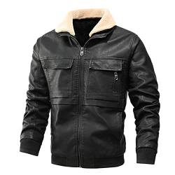 RRGEAR Herren Biker Jacke oder Kunstleder Lederjacke Lederjacke Herren Men Jacket Winter für Jugendliche zum Schulanfang von RRGEAR