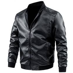 RRGEAR Herren Biker Jacke oder Kunstleder Lederjacke Motorradjacke Karo Jacke Herren für die Arbeit/Party von RRGEAR