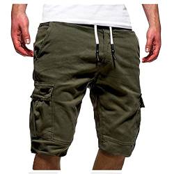 RRGEAR Herren Cargo Shorts Kurze Hose Regular Bermuda 100% Baumwolle Kurze Hosen Herren Shorts Herren Sommer Chino Baumwolle Elastische Taille mit Taschen von RRGEAR