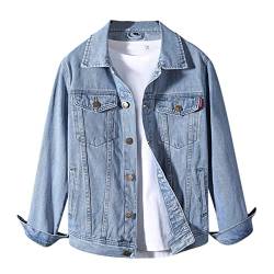 RRGEAR Herren Jeansjacke Jacke Jeans Übergangsjacke Sommerjacke Frühlingsjacke Herbstjacke Vintage Herrenjacke Herbst Übergangs Denim Bikerjacke Sweatjacke Jeansmantel S M L XL 2XL 3XL 4XL 5XL von RRGEAR