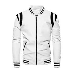 RRGEAR Herren Kunst-Lederjacke Outdoor Bikerjacke Motorradjacke Übergang Cargojacke Steppjacke Herbst Winter Jagdjacke Casual Freizeit Funktionsjacke mit Stehkragen Leder Mantel MäNner Winterjacke von RRGEAR