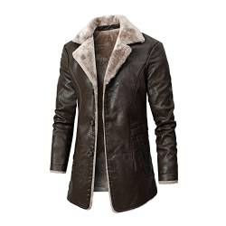 RRGEAR Herren Lederjacke Kunstlederjacke Kunstleder Jacke Bikerjacke Übergangsjacke Herrenjacke Leder Echtlederjacke Biker Winterjacke MäNner Herren Sweatjacke Ohne Kapuze von RRGEAR