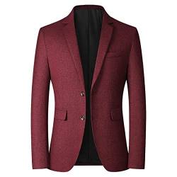 RRGEAR Herren Slim Fit Sportlich Anzugjacke 1 Knöpfe Einfarbig Freizeit Sportsakko für Hochzeit Business Sakkos FüR Herren für Hochzeit Party Festlich von RRGEAR