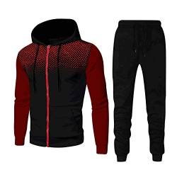 RRGEAR Herren Suit Trainingsanzug Herren Jogginganzug Weiß 80Er Jahre Kleidung Herren TraningsanzüGe 80Er Jahre Kleidung Herren Training Gym Männer von RRGEAR