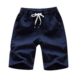 RRGEAR Leinen Shorts Herren Kurze Hose mit 4 Tasche Bermuda Hose Sommer Leinenhose Kurz Herren Bermuda Shorts Größen XS - 5XL von RRGEAR