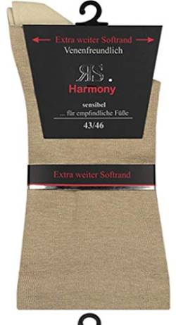RS. Harmony 2 Paar Diabetikersocken Herren Senisibel Ganz Ohne Gummi - 31120 (Creme/Beige, 39-42) von RS. Harmony