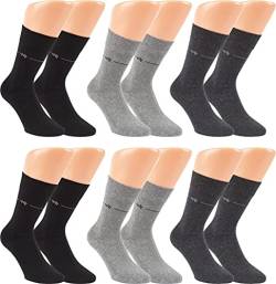 RS. Harmony Business-Socken mit Design für Herren, Komfortbund ohne Gummidruck, extra feiner Stoff und sehr flache Zehennaht durch Handkettelung, 6 Paar, grau, anthrazit, schwarz mit Motiv, 43-46 von RS. Harmony