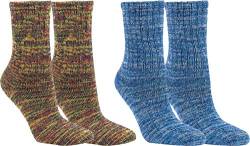 RS. Harmony Frottee-Wintersocken Bambus, angenehmer Abschlussrand und extra flache Naht, Kuschel-Socken 43357 | 2 Paar | grün-blau | 35-38 von RS. Harmony