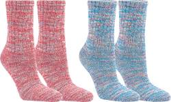 RS. Harmony Frottee-Wintersocken Bambus, angenehmer Abschlussrand und extra flache Naht, Kuschel-Socken 43357 | 2 Paar | rot-hellblau | 39-42 von RS. Harmony