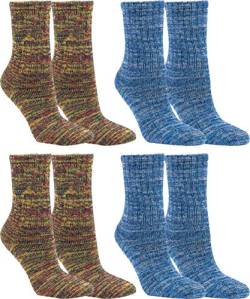 RS. Harmony Frottee-Wintersocken Bambus, angenehmer Abschlussrand und extra flache Naht, Kuschel-Socken 43357 | 4 Paar | grün-blau | 43-46 von RS. Harmony