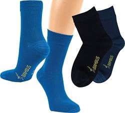RS. Harmony Kinder Socken Bambus, verstärkte Belastungszonen, extra weich auf der Haut, atmungsaktiv, für Jungs und Jugendliche | marine, jeans, dunkelblau | 31-34 | 3 Paar von RS. Harmony