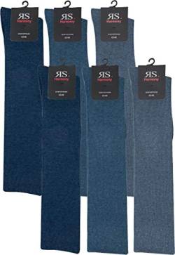 RS. Harmony | Kniestrümpfe für Herren | Extra Qualität Kneehigh | 6 Paar | dunkel-jeans, mittel-jeans, jeans | 43-46 von RS. Harmony