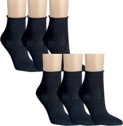 RS. Harmony | Kurze Socken mit Rollrand für Damen | 6 Paar | schwarz | 39-42 von RS. Harmony