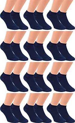 RS. Harmony Sneaker-Socken Bambus, qualitative Sommersocken für Damen und Herren mit sehr flacher Zehen-Naht und Komfortrand, 12 Paar, Farbe marine, Größe 43-46 von RS. Harmony