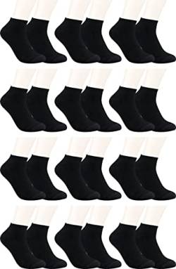 RS. Harmony Sneaker-Socken Bambus, qualitative Sommersocken für Damen und Herren mit sehr flacher Zehen-Naht und Komfortrand, 12 Paar, Farbe schwarz, Größe 35-38 von RS. Harmony