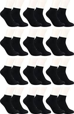 RS. Harmony Sneaker-Socken Bambus, qualitative Sommersocken für Damen und Herren mit sehr flacher Zehen-Naht und Komfortrand, 12 Paar, Farbe schwarz, Größe 50-52 von RS. Harmony