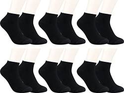 RS. Harmony Sneaker-Socken Bambus, qualitative Sommersocken für Damen und Herren mit sehr flacher Zehen-Naht und Komfortrand, 6 Paar, Farbe schwarz, Größe 35-38 von RS. Harmony