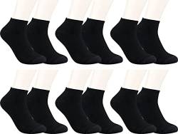 RS. Harmony Sneaker-Socken Bambus, qualitative Sommersocken für Damen und Herren mit sehr flacher Zehen-Naht und Komfortrand, 6 Paar, Farbe schwarz, Größe 52-54 von RS. Harmony