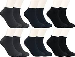 RS. Harmony Sneaker-Socken Bambus, qualitative Sommersocken für Damen und Herren mit sehr flacher Zehen-Naht und Komfortrand, 6 Paar, Farbe schwarz, anthrazit, marine, Größe 43-46 von RS. Harmony