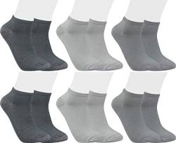 RS. Harmony Sneaker-Socken Bambus, qualitative Sommersocken für Damen und Herren mit sehr flacher Zehen-Naht und Komfortrand, 6 Paar, Farbe silbertöne, Größe 39-42 von RS. Harmony