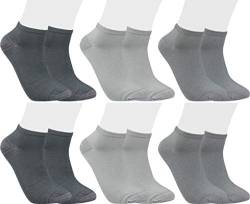 RS. Harmony Sneaker-Socken Bambus, qualitative Sommersocken für Damen und Herren mit sehr flacher Zehen-Naht und Komfortrand, 6 Paar, Farbe silbertöne, Größe 43-46 von RS. Harmony