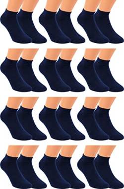 RS. Harmony Sneaker-Socken aus Baumwolle mit Komfortrand und sehr flacher Zehennaht, 12 Paar, Farbe marine, Größe 50-52 von RS. Harmony