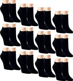 RS. Harmony Sneaker-Socken aus Baumwolle mit Komfortrand und sehr flacher Zehennaht, 12 Paar, Farbe schwarz, Größe 43-46 von RS. Harmony